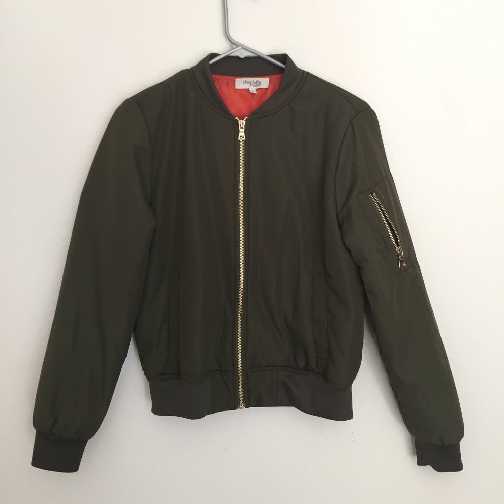 Charlotte Russe Green Bomber Jacket